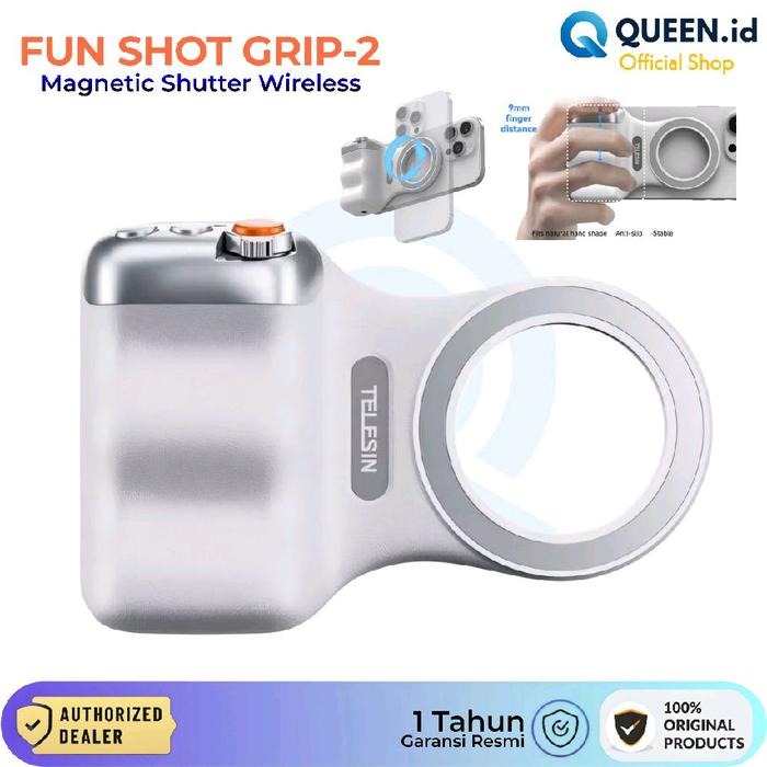 دستگیره شاتل عکاسی بلوتوث تلسین Telesin Fun Shot Grip-2 مگنتی با شاتر بیسیم